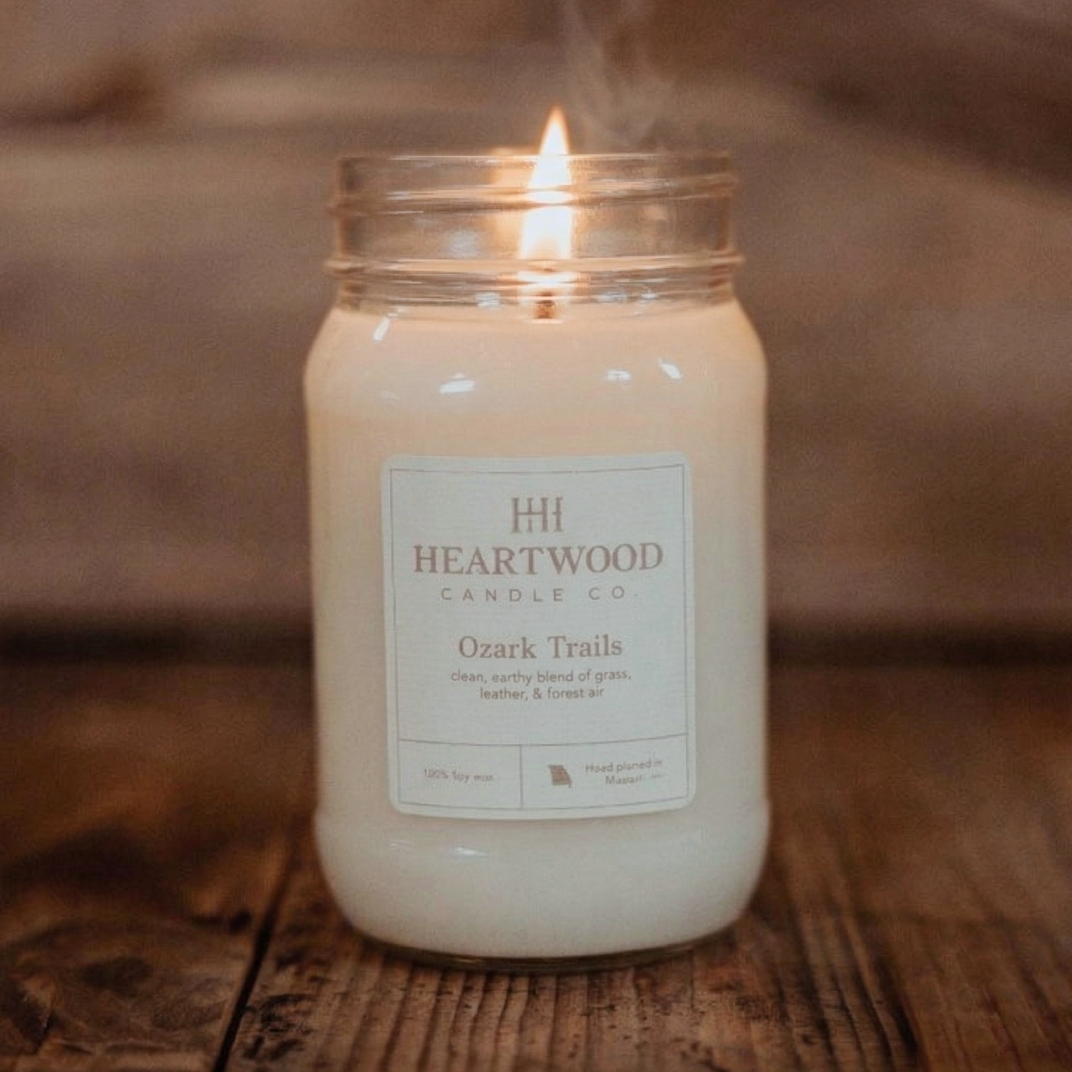 Ozark Trails | 16oz Mason Jar Soy Wax Candle | Clean Burning
