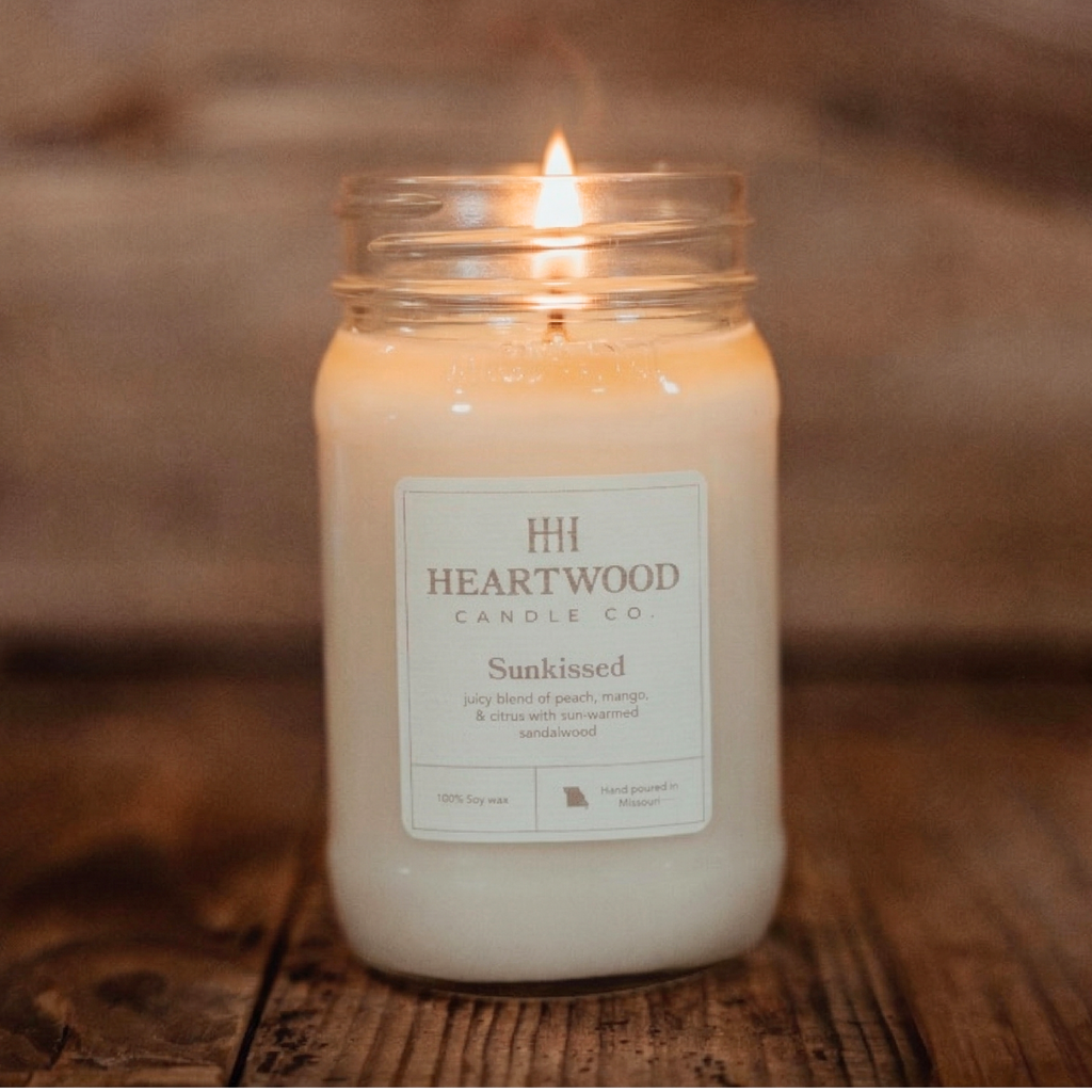 Sunkissed | 16oz Mason Jar Soy Wax Candle | Clean Burning