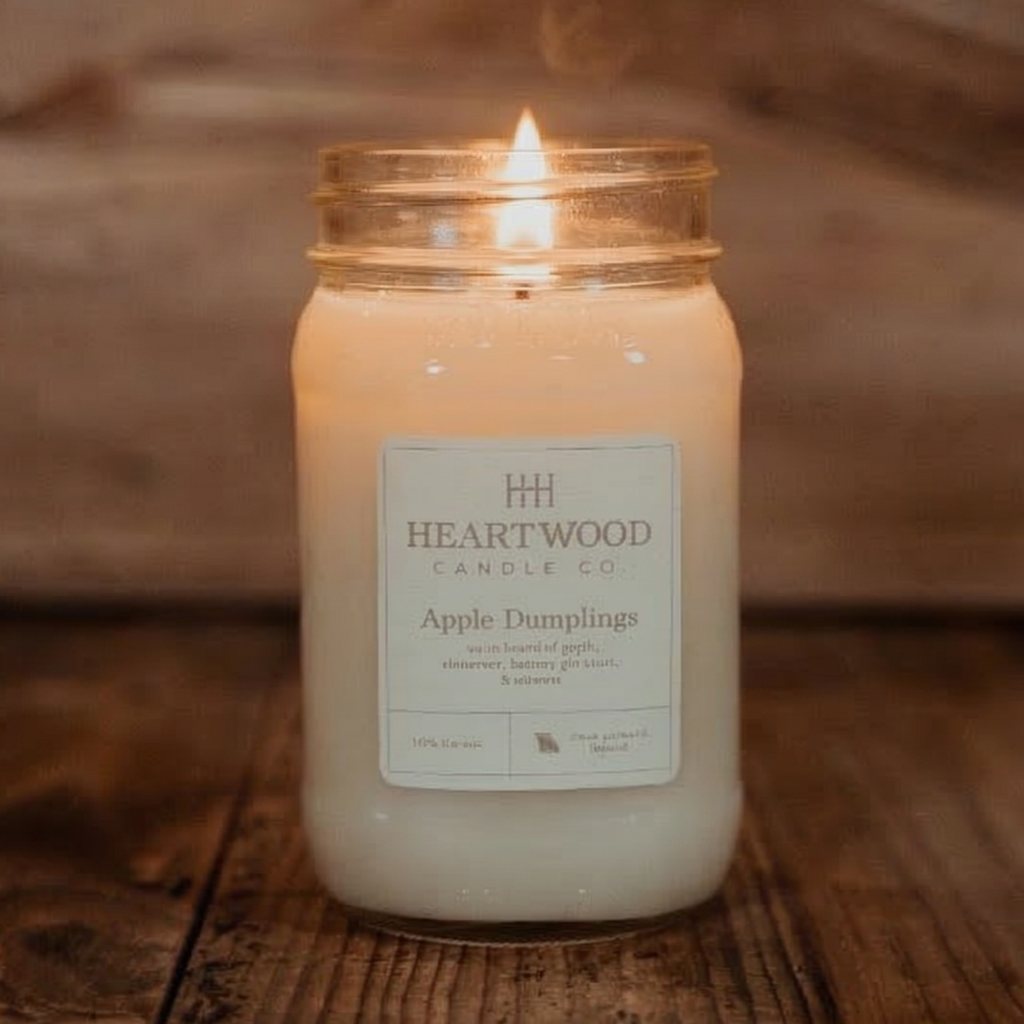 Apple Dumplings | 16oz Mason Jar Soy Wax Candle | Clean Burning