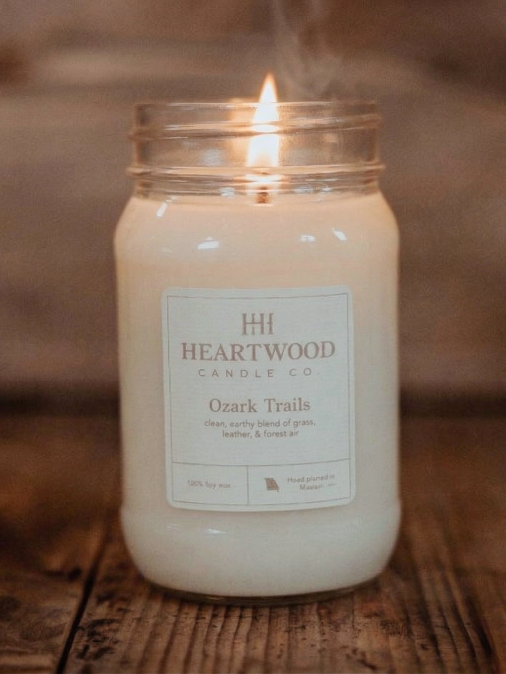 Ozark Trails | Mason Jar Soy Wax Candle | Clean Burning