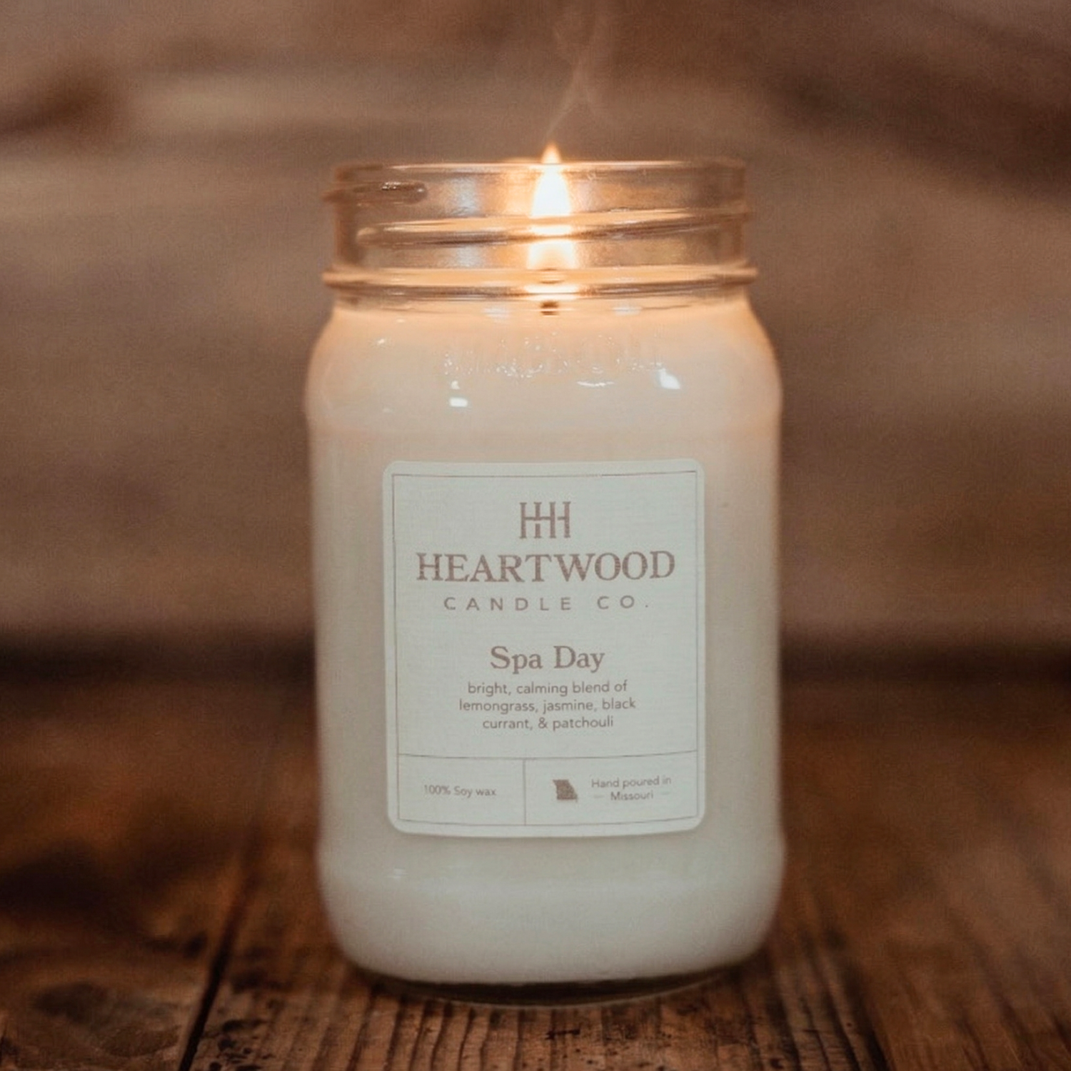 Spa Day | 16oz Mason Jar Soy Wax Candle | Clean Burning