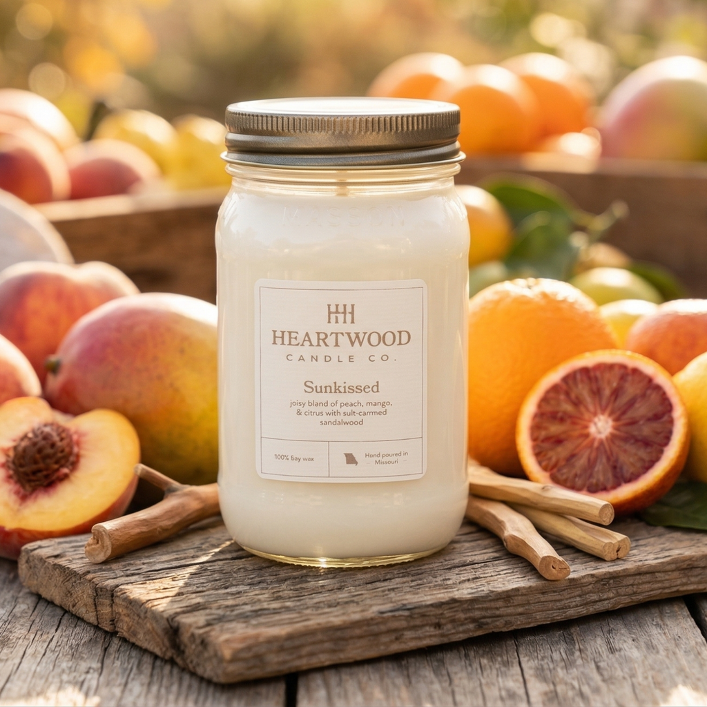 Sunkissed | 16oz Mason Jar Soy Wax Candle | Clean Burning