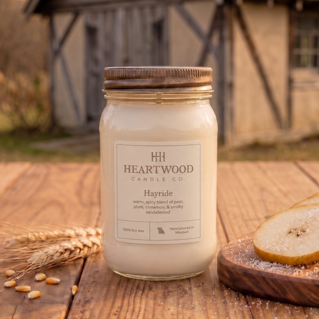 Hayride| 16oz Mason Jar Soy Wax Candle | Clean Burning