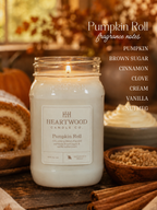 Pumpkin Roll | Mason Jar Soy Wax Candle | Clean Burning
