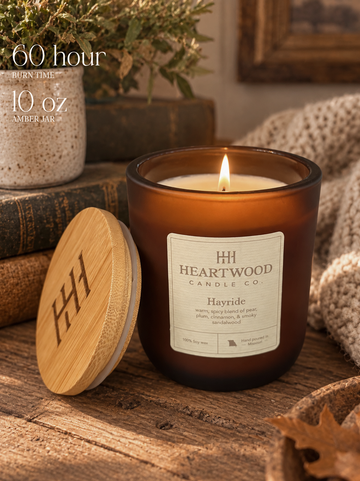 Signature Collection | 10 oz Hand-Poured Soy Candle | Amber