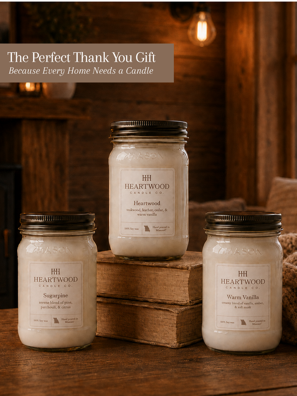 Cozy Cabin Bundle of 3 | Soy Wax Clean Burning