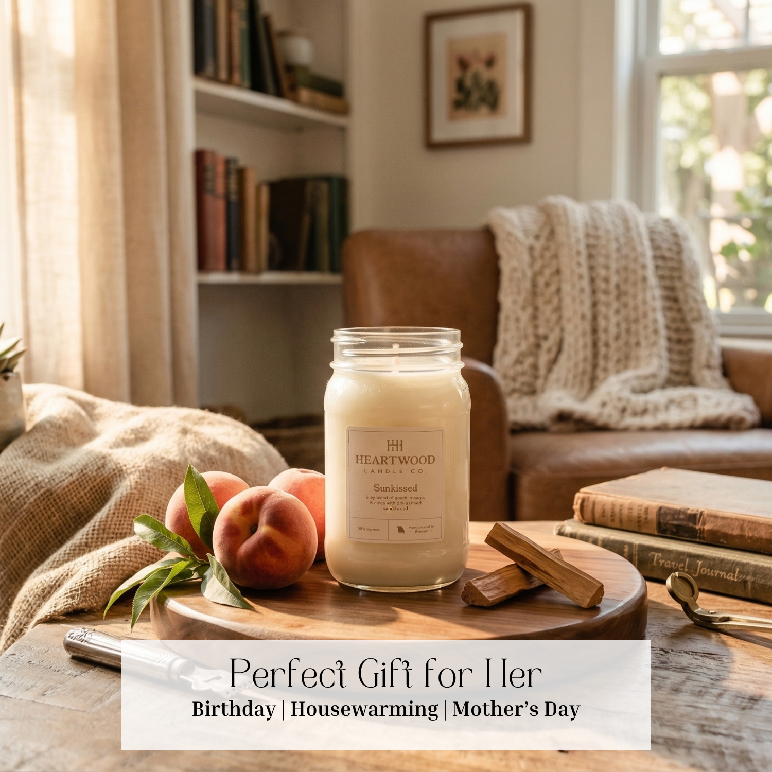 Sunkissed | 16oz Mason Jar Soy Wax Candle | Clean Burning