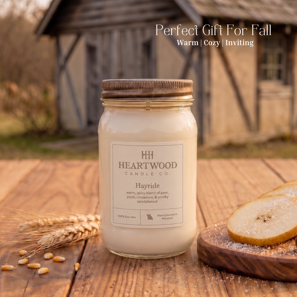 Hayride| 16oz Mason Jar Soy Wax Candle | Clean Burning