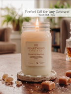 Butter & Bourbon | Mason Jar Soy Wax Candle | Clean Burning