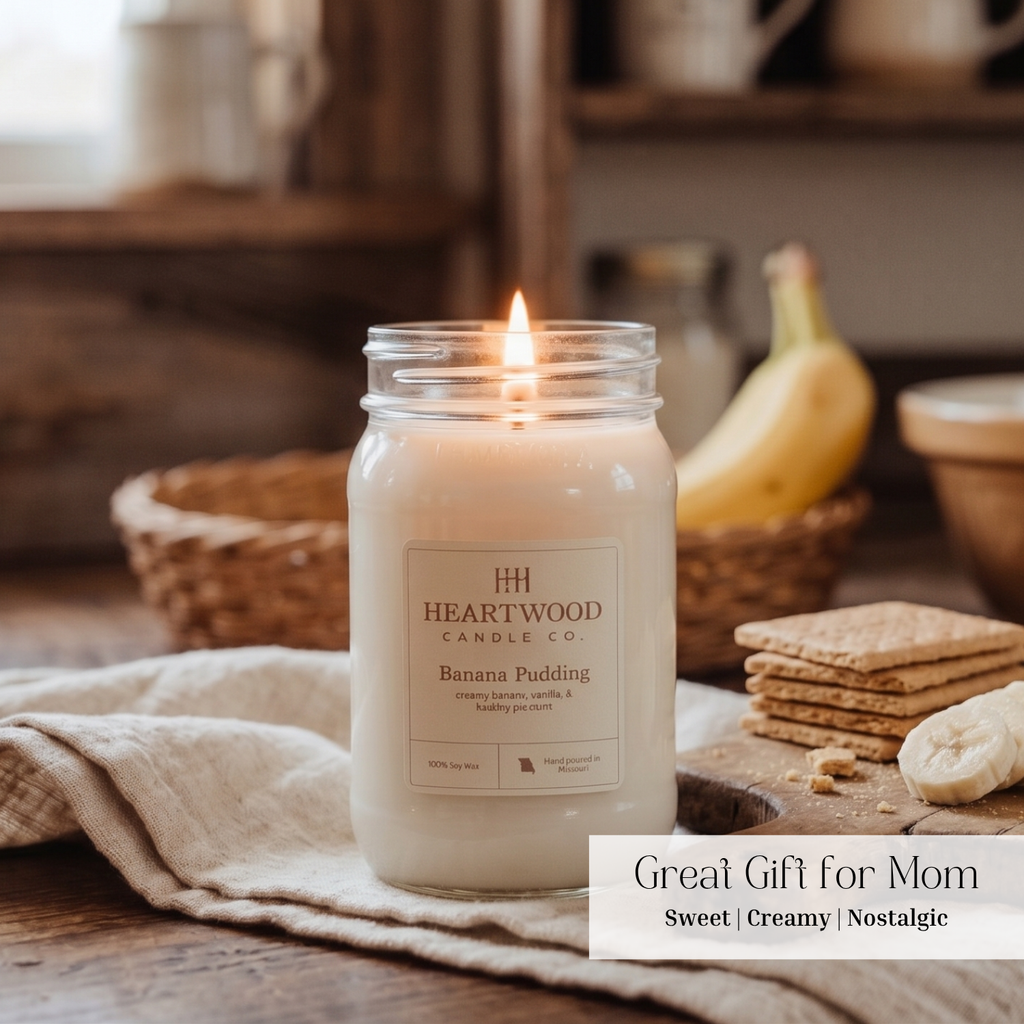 Banana Pudding | 16oz Mason Jar Soy Wax Candle | Clean Burning
