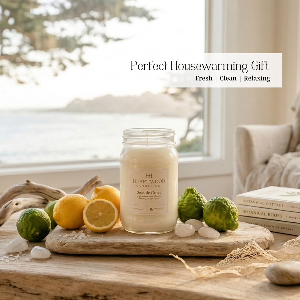 Seaside Grove | 16oz Mason Jar Soy Wax Candle | Clean Burning