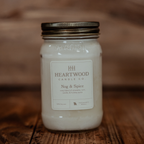 Nog & Spice  | 16oz Mason Jar Soy Wax Candle | Clean Burning