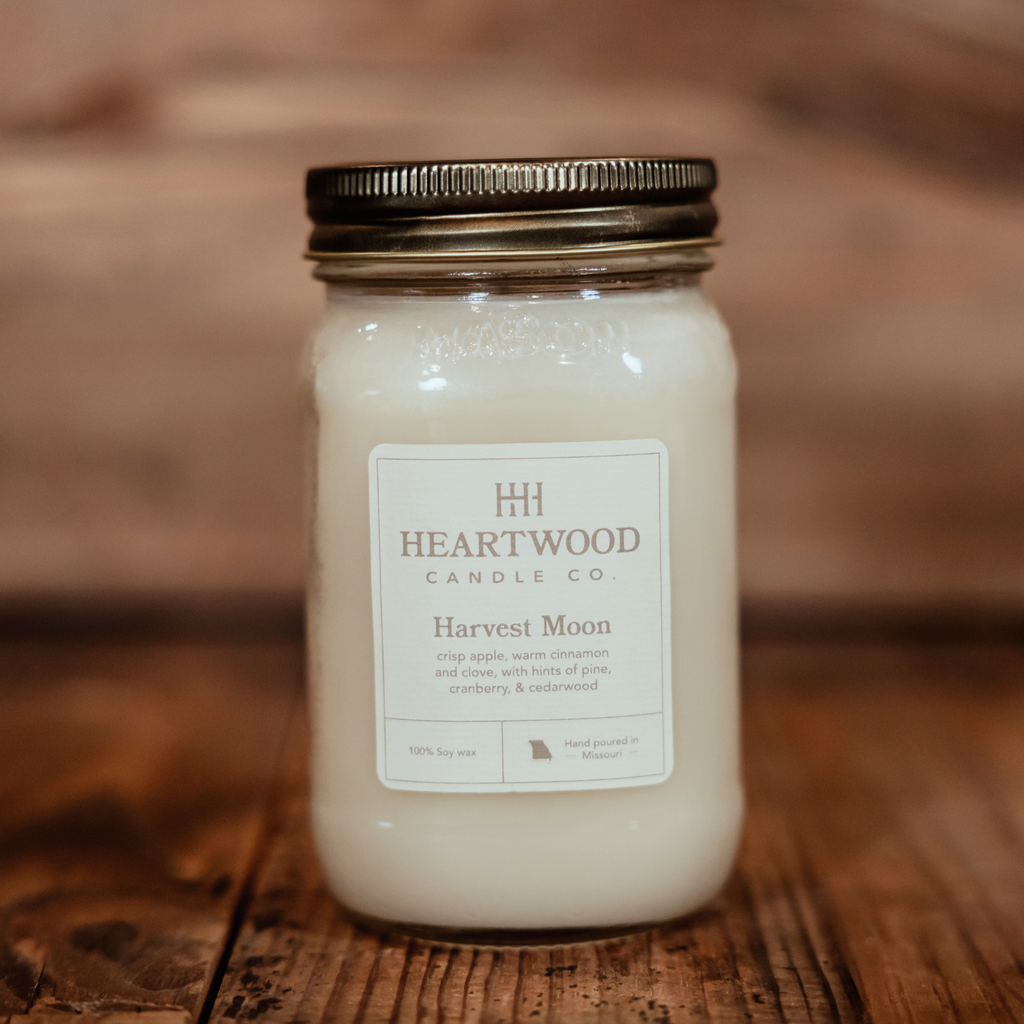 Harvest Moon | 16oz Mason Jar Soy Wax Candle | Clean Burning