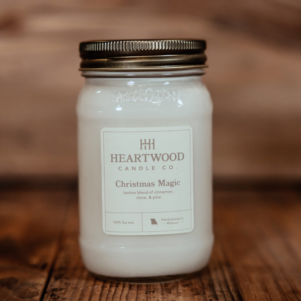 Christmas Magic | 16oz Mason Jar Soy Wax Candle | Clean Burning