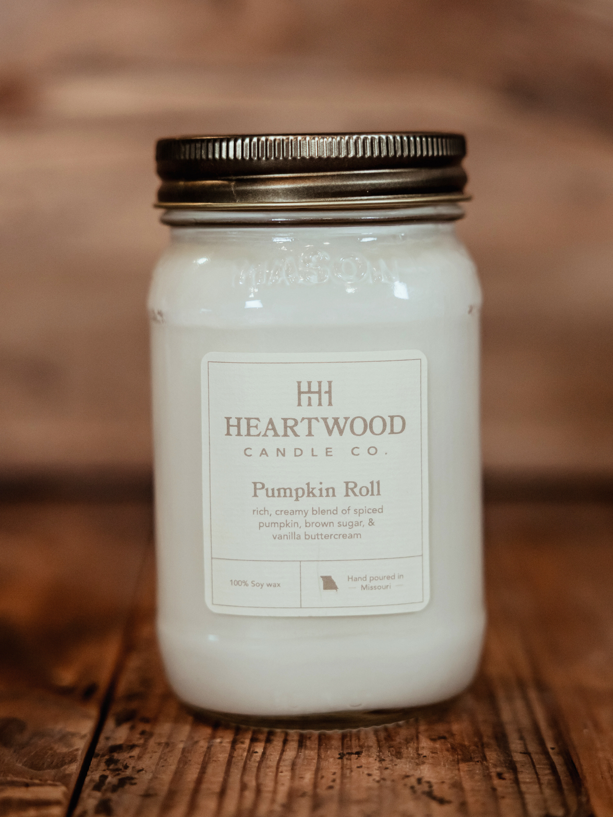 Pumpkin Roll | Mason Jar Soy Wax Candle | Clean Burning