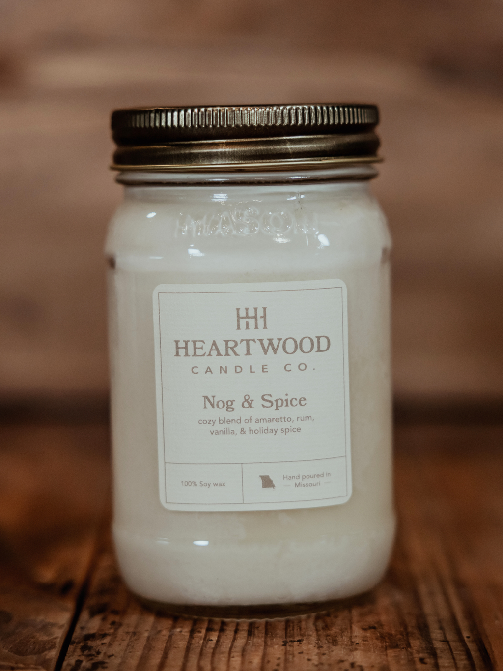 Nog & Spice  | Mason Jar Soy Wax Candle | Clean Burning