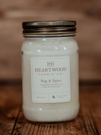 Nog & Spice  | Mason Jar Soy Wax Candle | Clean Burning