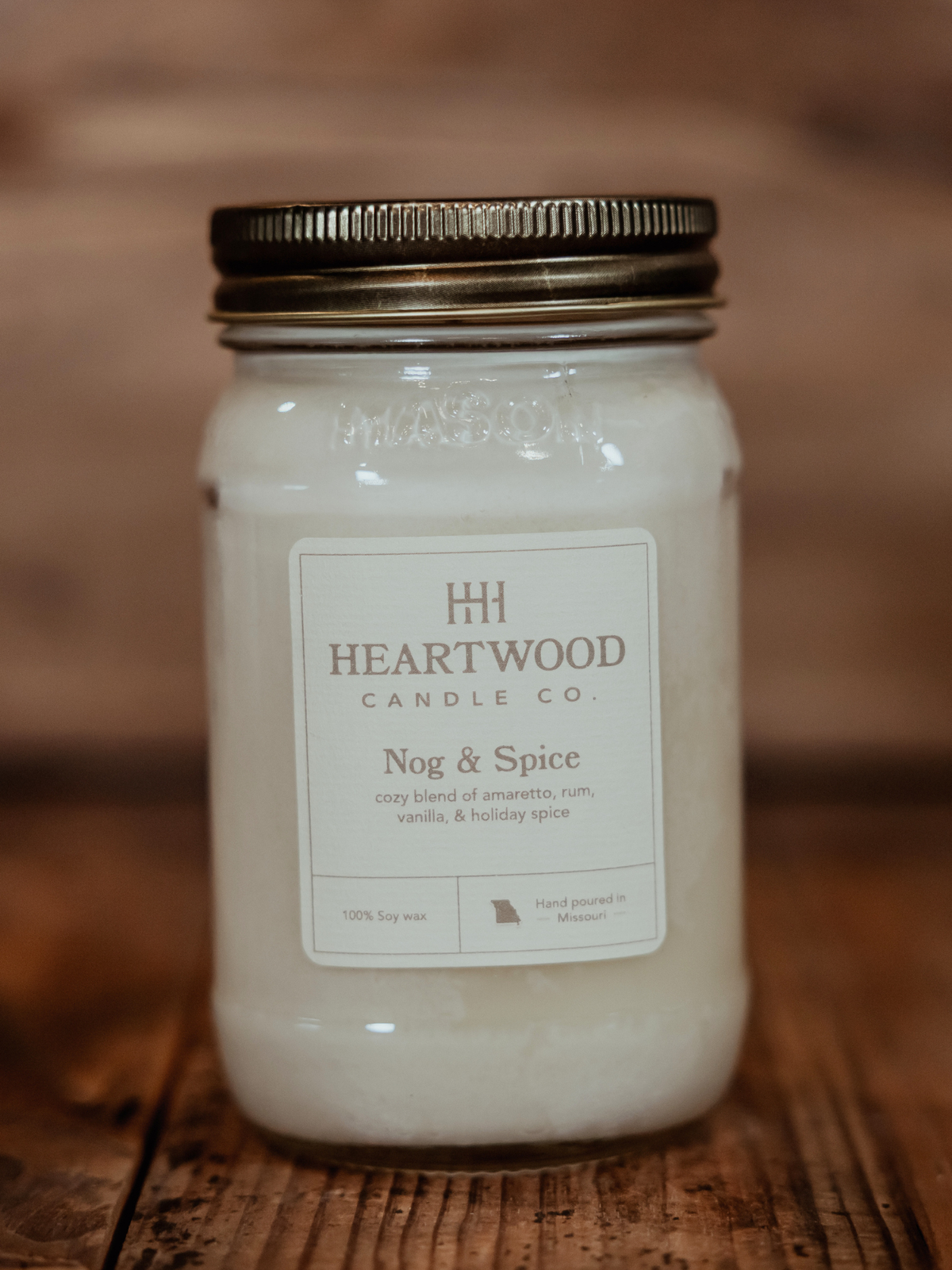 Nog & Spice  | Mason Jar Soy Wax Candle | Clean Burning