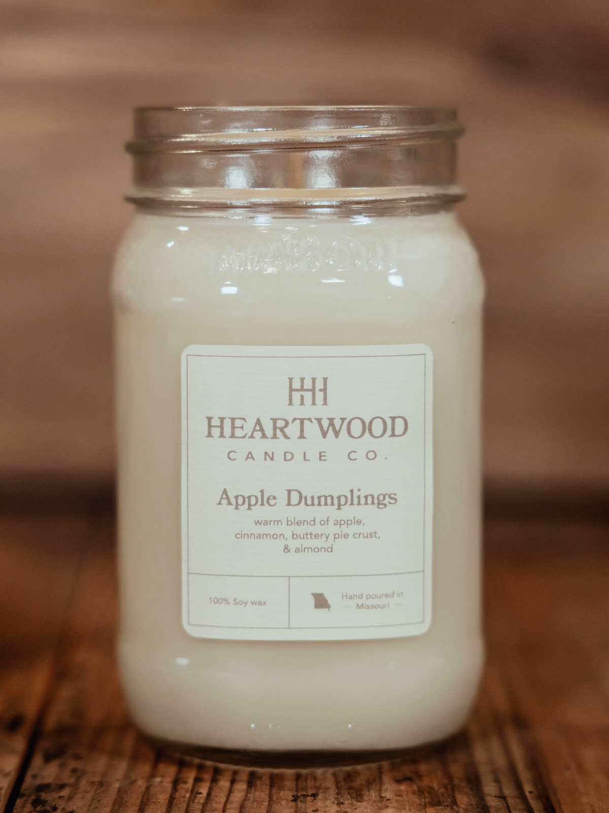 Apple Dumplings | Mason Jar Soy Wax Candle | Clean Burning