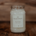 Nog & Spice  | 16oz Mason Jar Soy Wax Candle | Clean Burning
