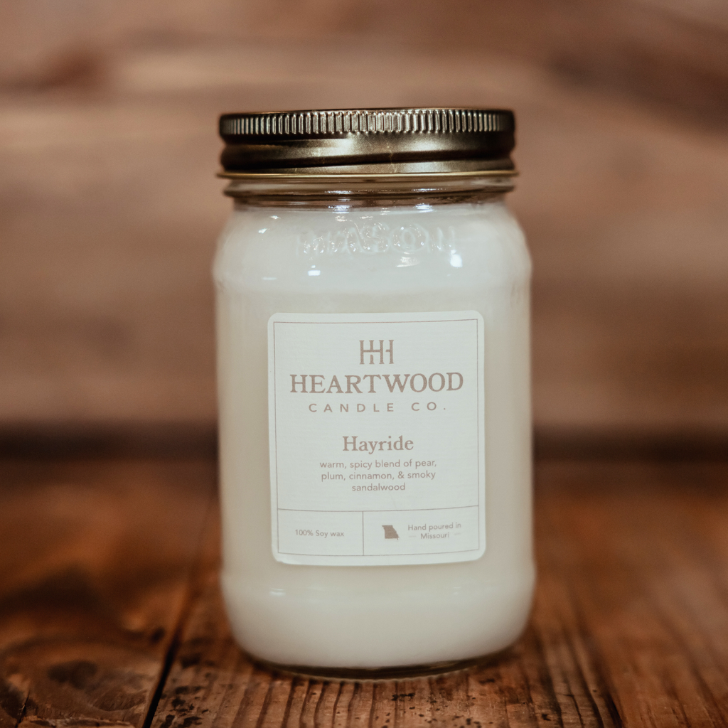 Hayride| 16oz Mason Jar Soy Wax Candle | Clean Burning
