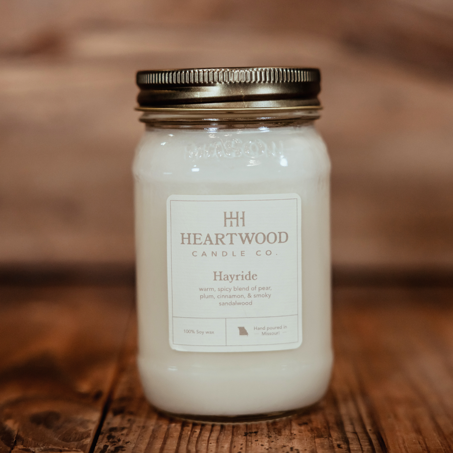 Hayride| 16oz Mason Jar Soy Wax Candle | Clean Burning