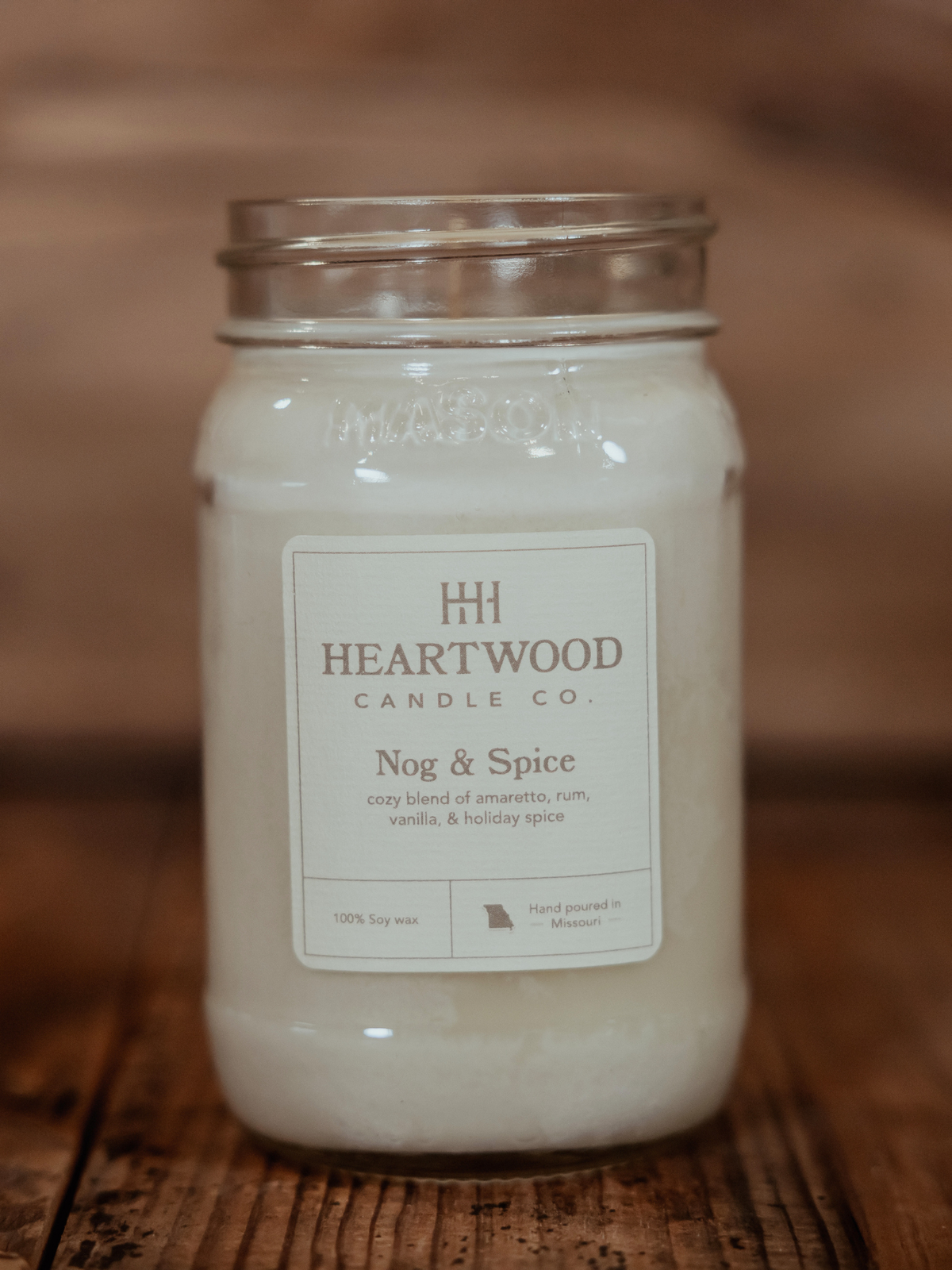 Nog & Spice  | Mason Jar Soy Wax Candle | Clean Burning