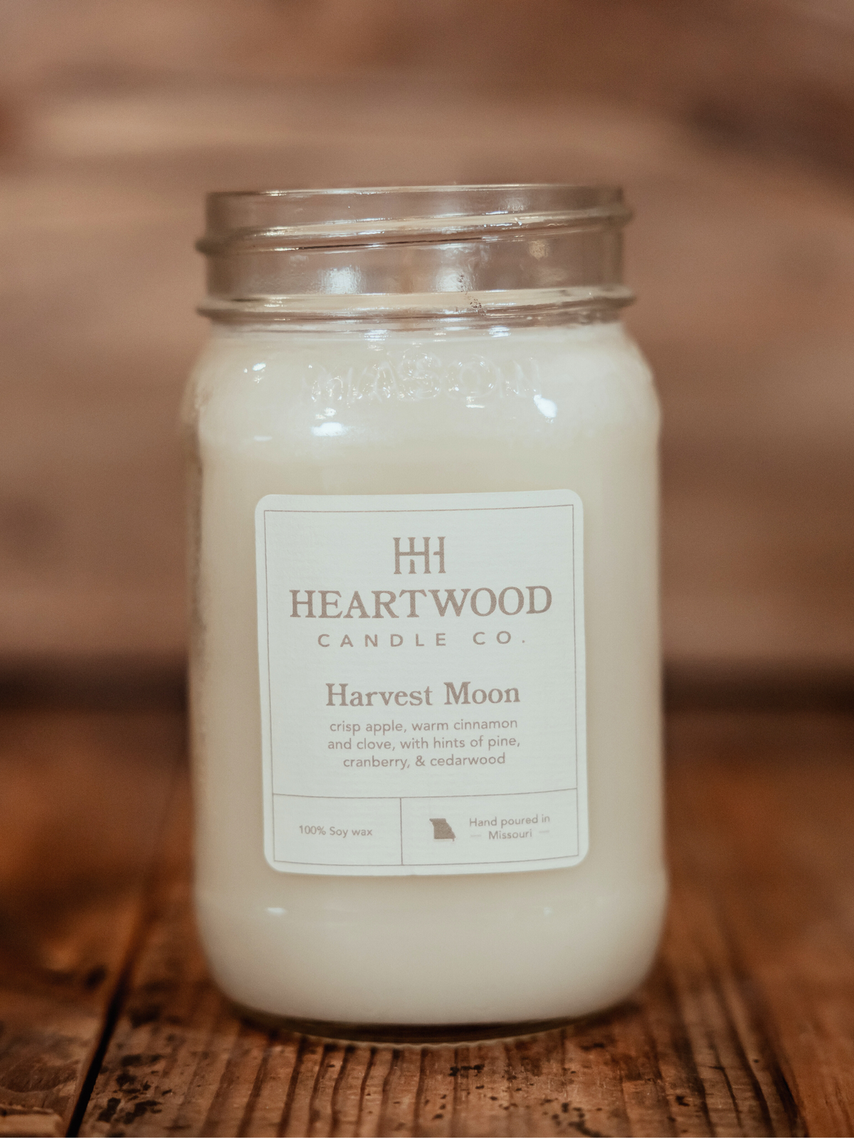 Harvest Moon | Mason Jar Soy Wax Candle | Clean Burning