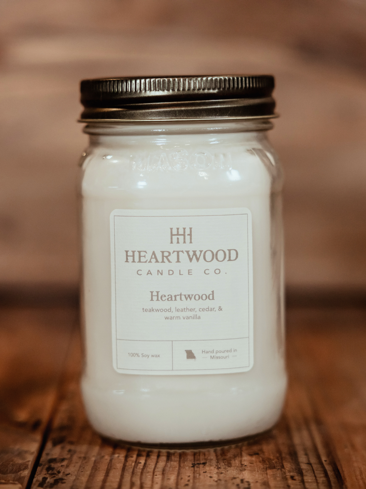 Heartwood | Mason Jar Soy Wax Candle | Clean Burning