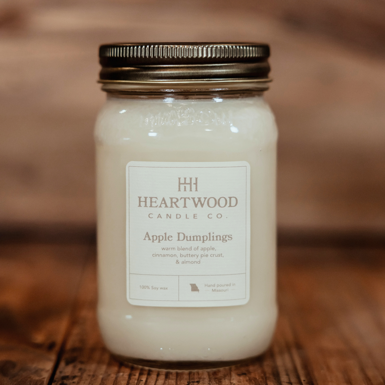 Apple Dumplings | 16oz Mason Jar Soy Wax Candle | Clean Burning