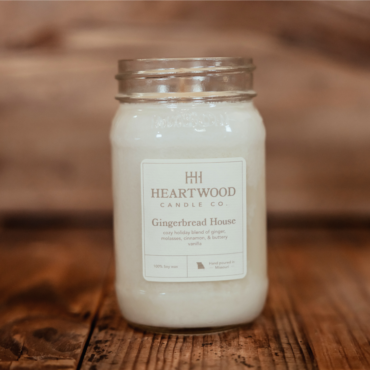 Gingerbread House | 16oz Mason Jar Soy Wax Candle | Clean Burning
