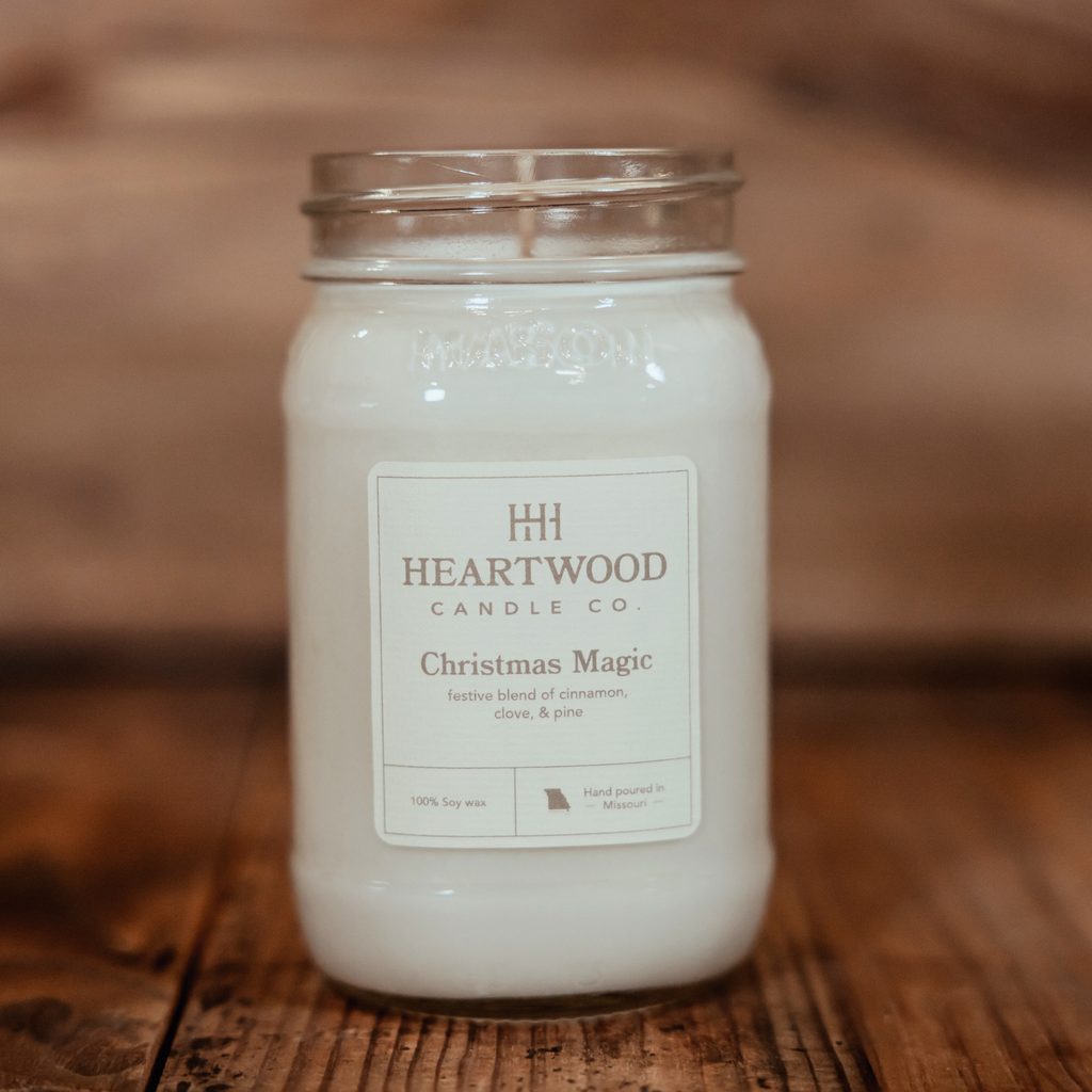 Christmas Magic | 16oz Mason Jar Soy Wax Candle | Clean Burning