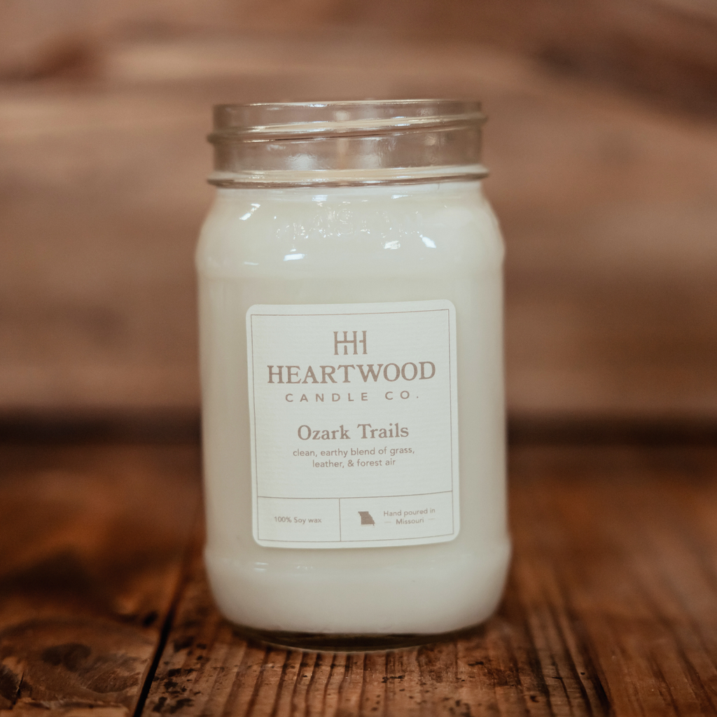 Ozark Trails | 16oz Mason Jar Soy Wax Candle | Clean Burning
