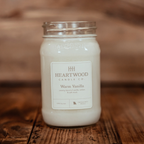 Warm Vanilla | 16oz Mason Jar Soy Wax Candle | Clean Burning