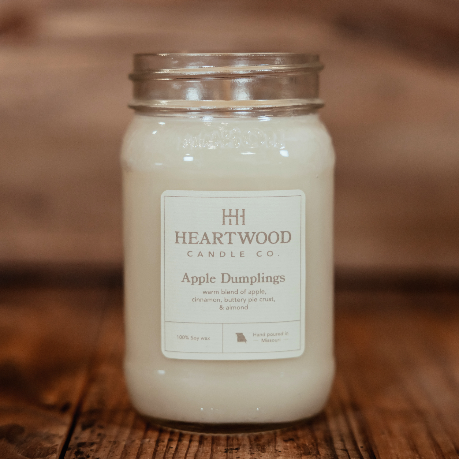 Apple Dumplings | 16oz Mason Jar Soy Wax Candle | Clean Burning