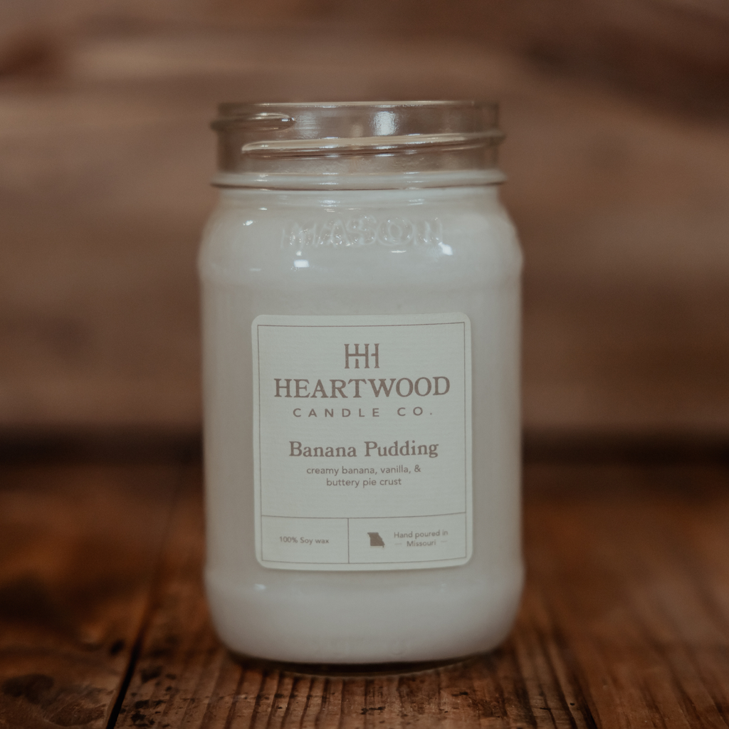 Banana Pudding | 16oz Mason Jar Soy Wax Candle | Clean Burning