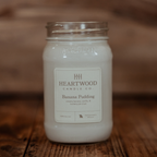 Banana Pudding | 16oz Mason Jar Soy Wax Candle | Clean Burning