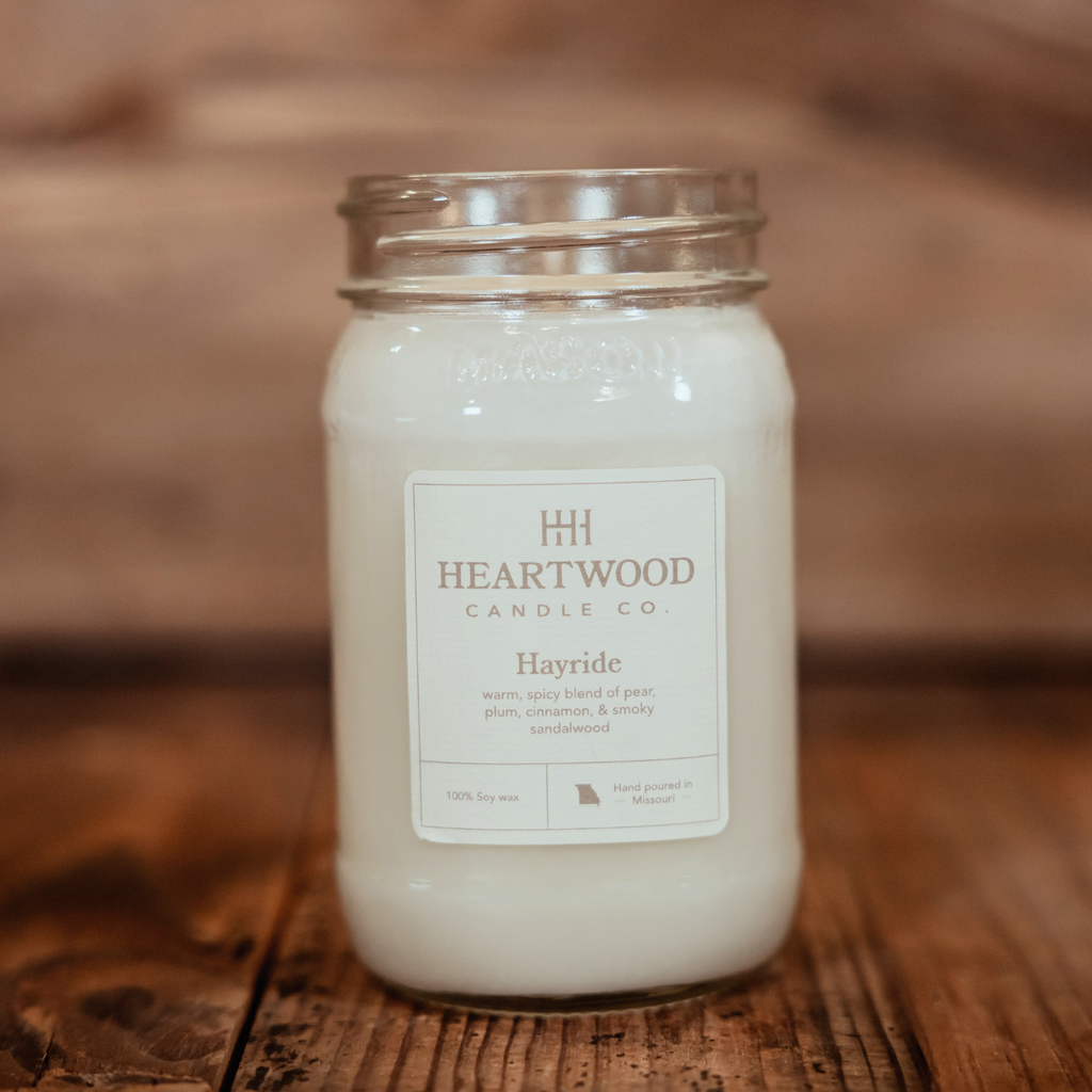 Hayride| 16oz Mason Jar Soy Wax Candle | Clean Burning