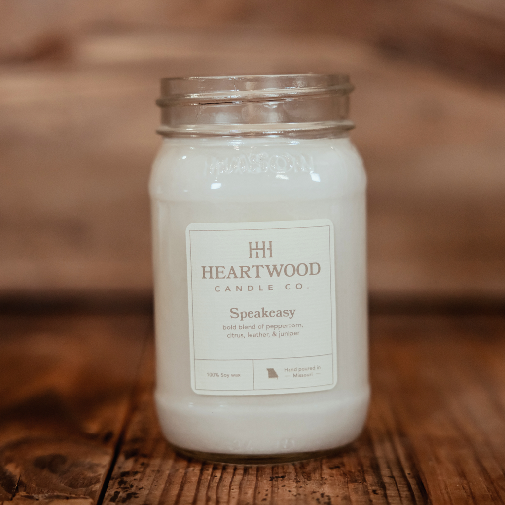 Speakeasy | 16oz Mason Jar Soy Wax Candle | Clean Burning
