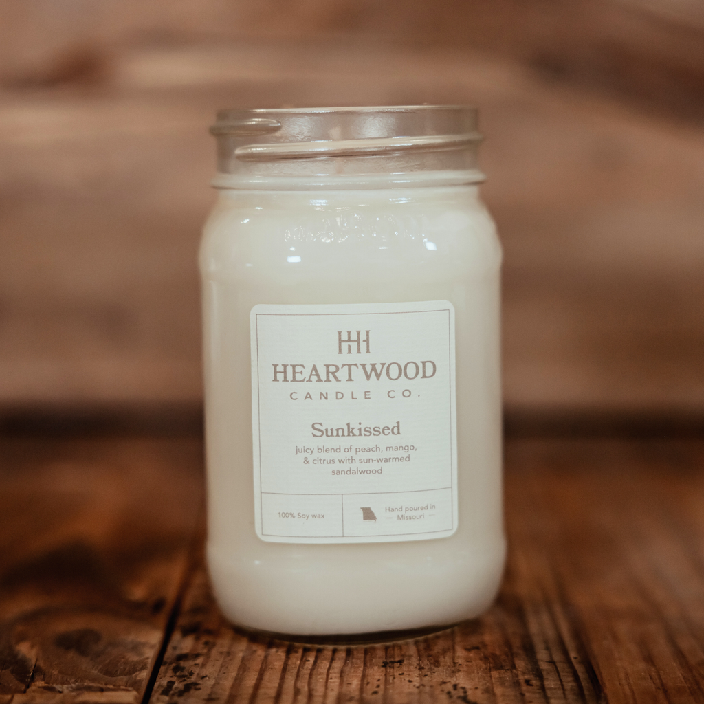 Sunkissed | 16oz Mason Jar Soy Wax Candle | Clean Burning