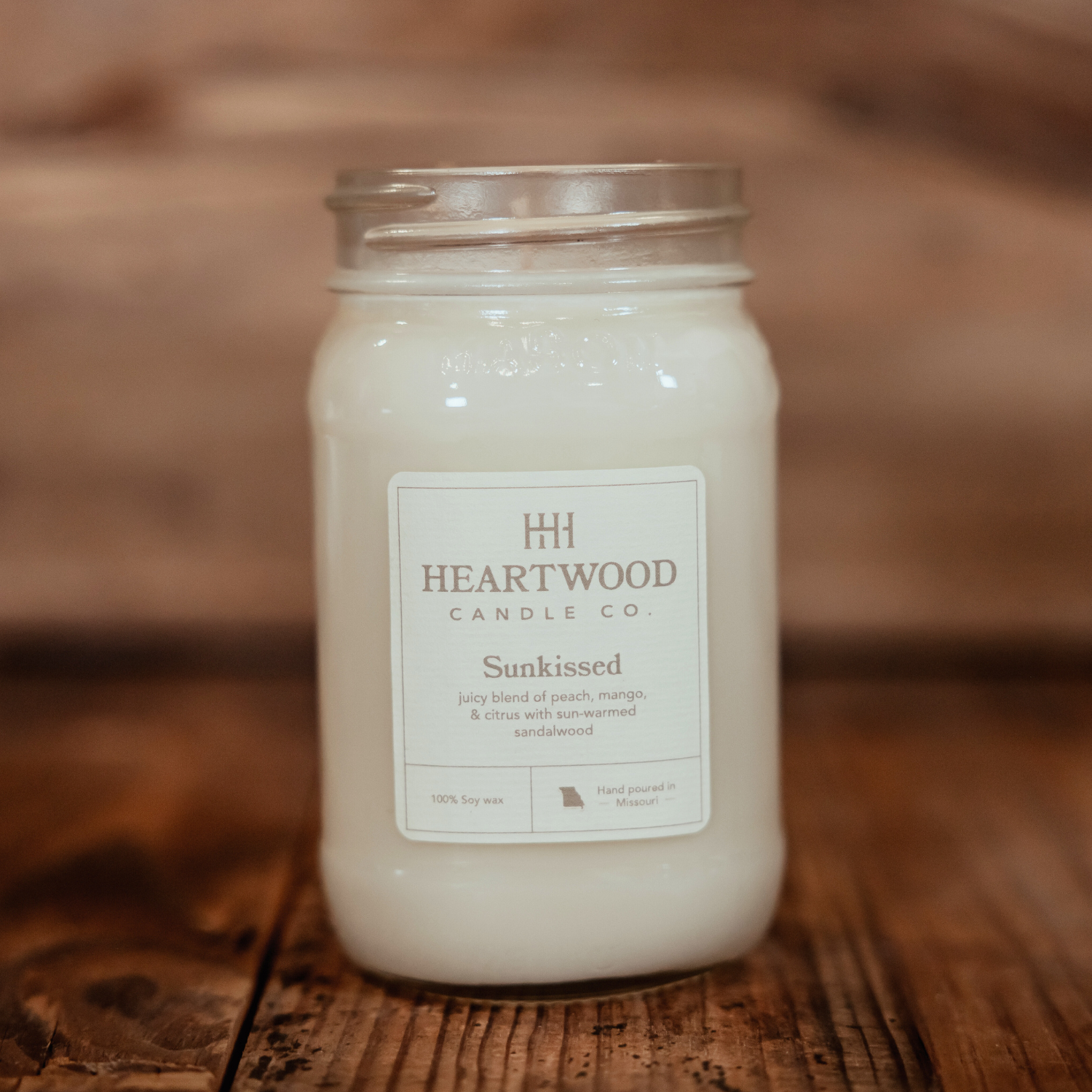 Sunkissed | 16oz Mason Jar Soy Wax Candle | Clean Burning