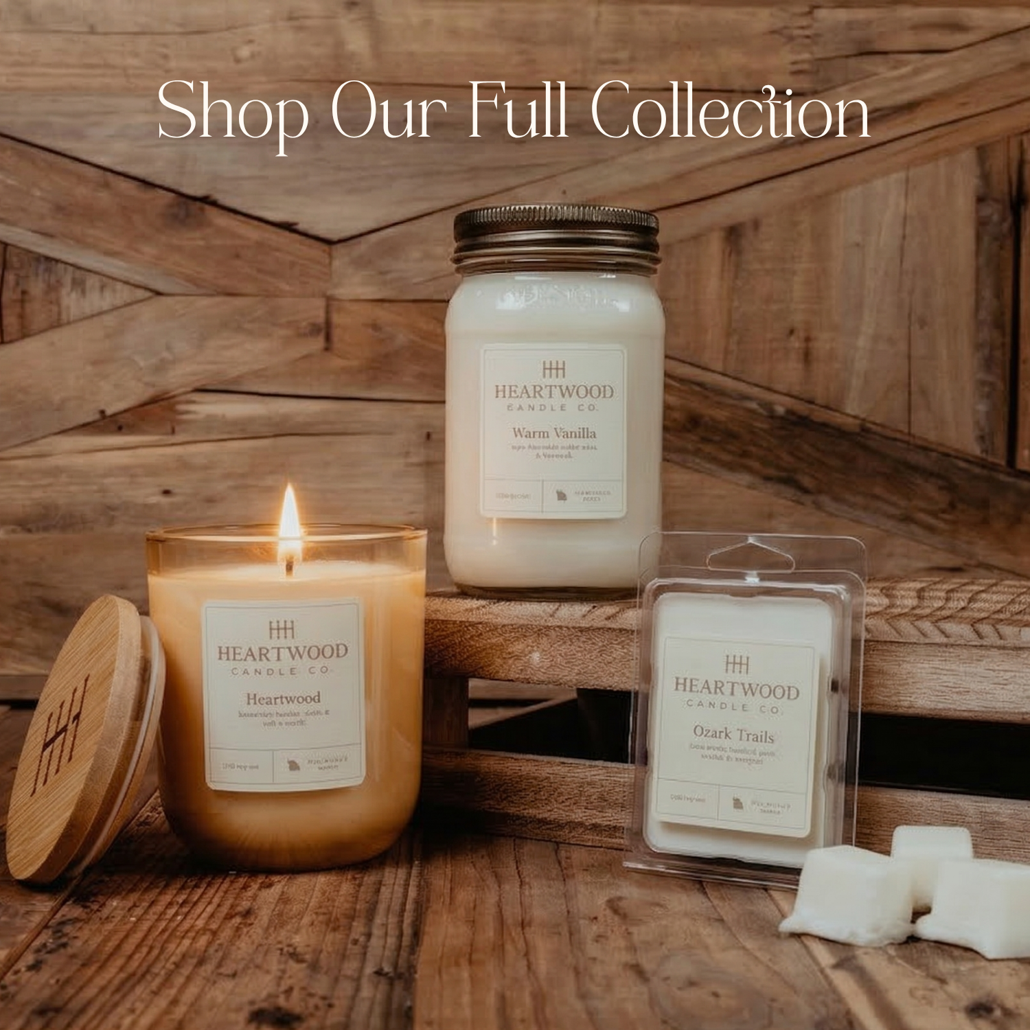 Freshly poured fall soy candles cooling in candle jars