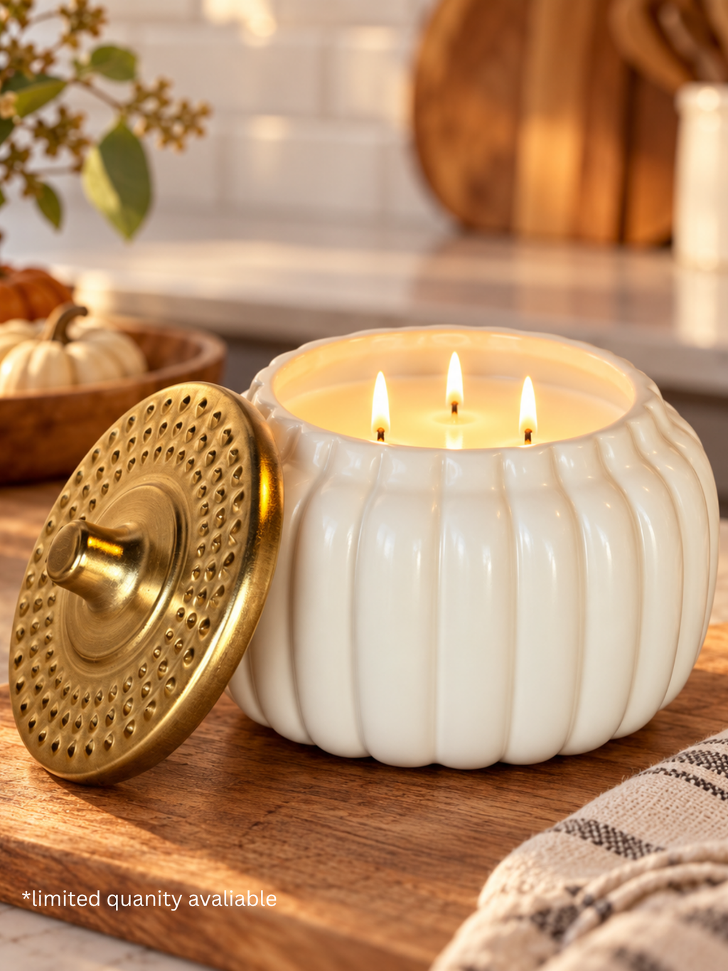 Ivory Pumpkin | 22 oz Hand-Poured Soy Candle | Seasonal Candles