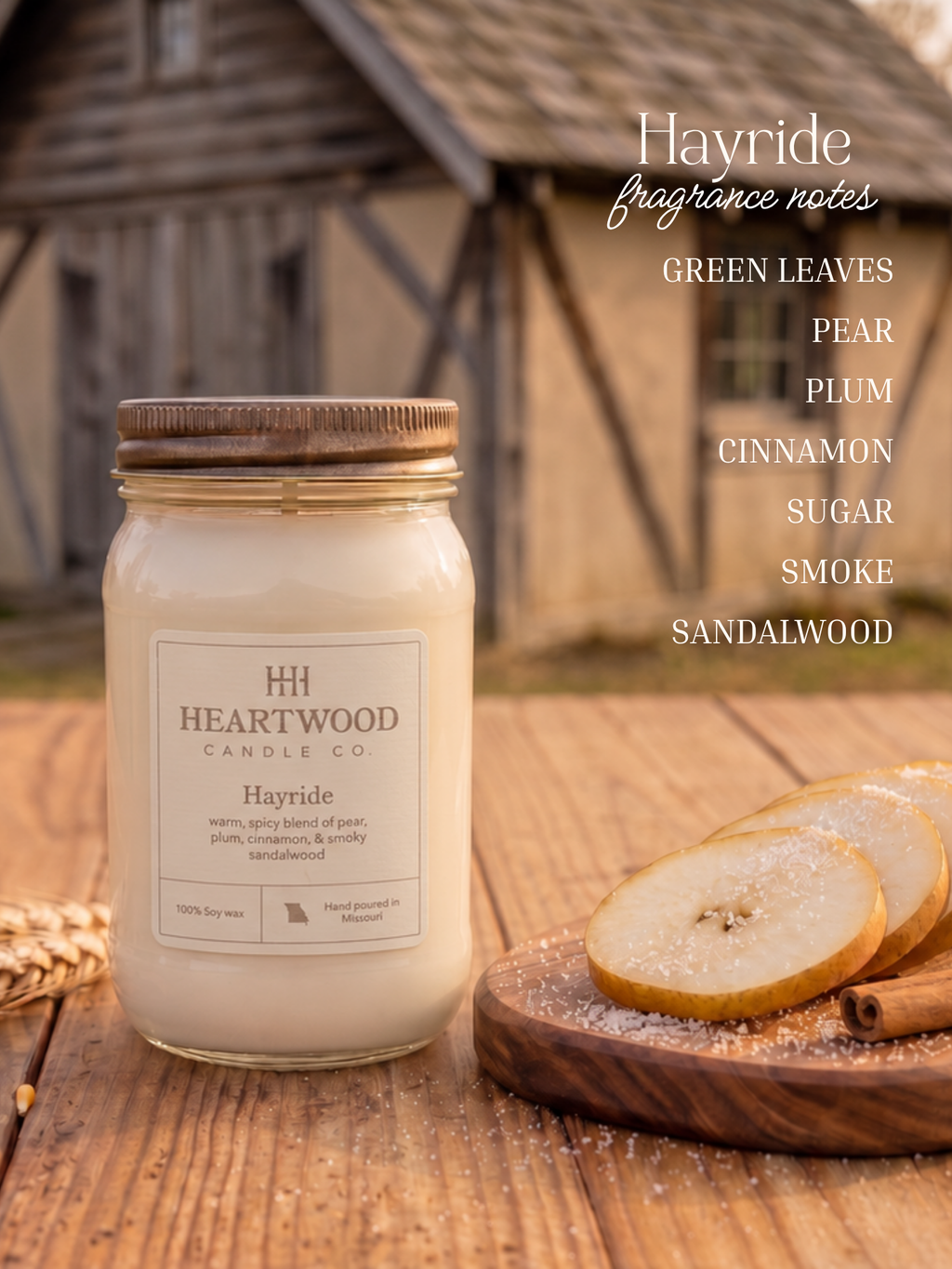 Hayride| Mason Jar Soy Wax Candle | Clean Burning